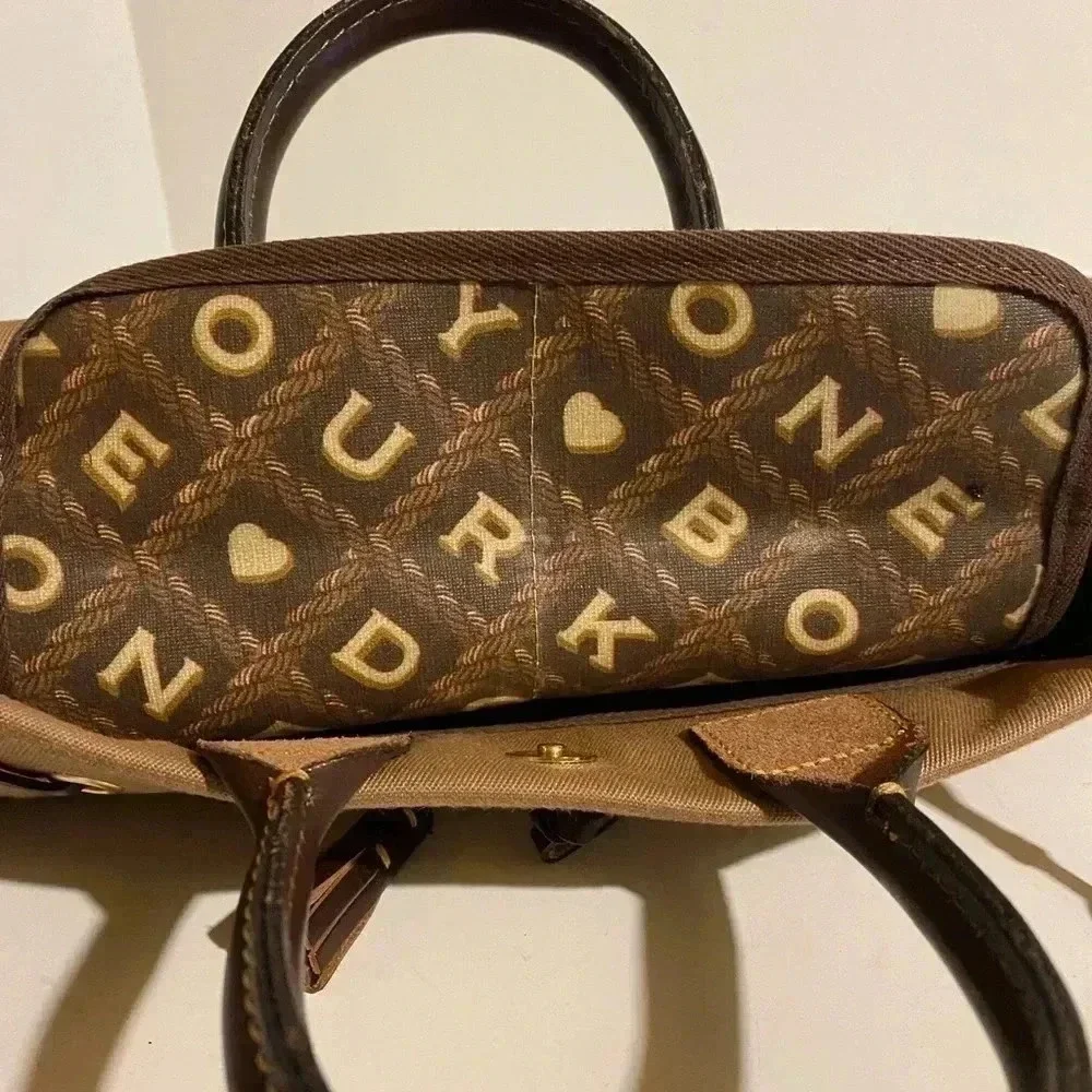 Dooney & Bourke beige brown canvas leather bag
